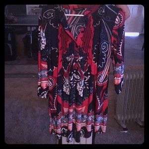 Red long sleeve tunic blouse. Women’s size small.